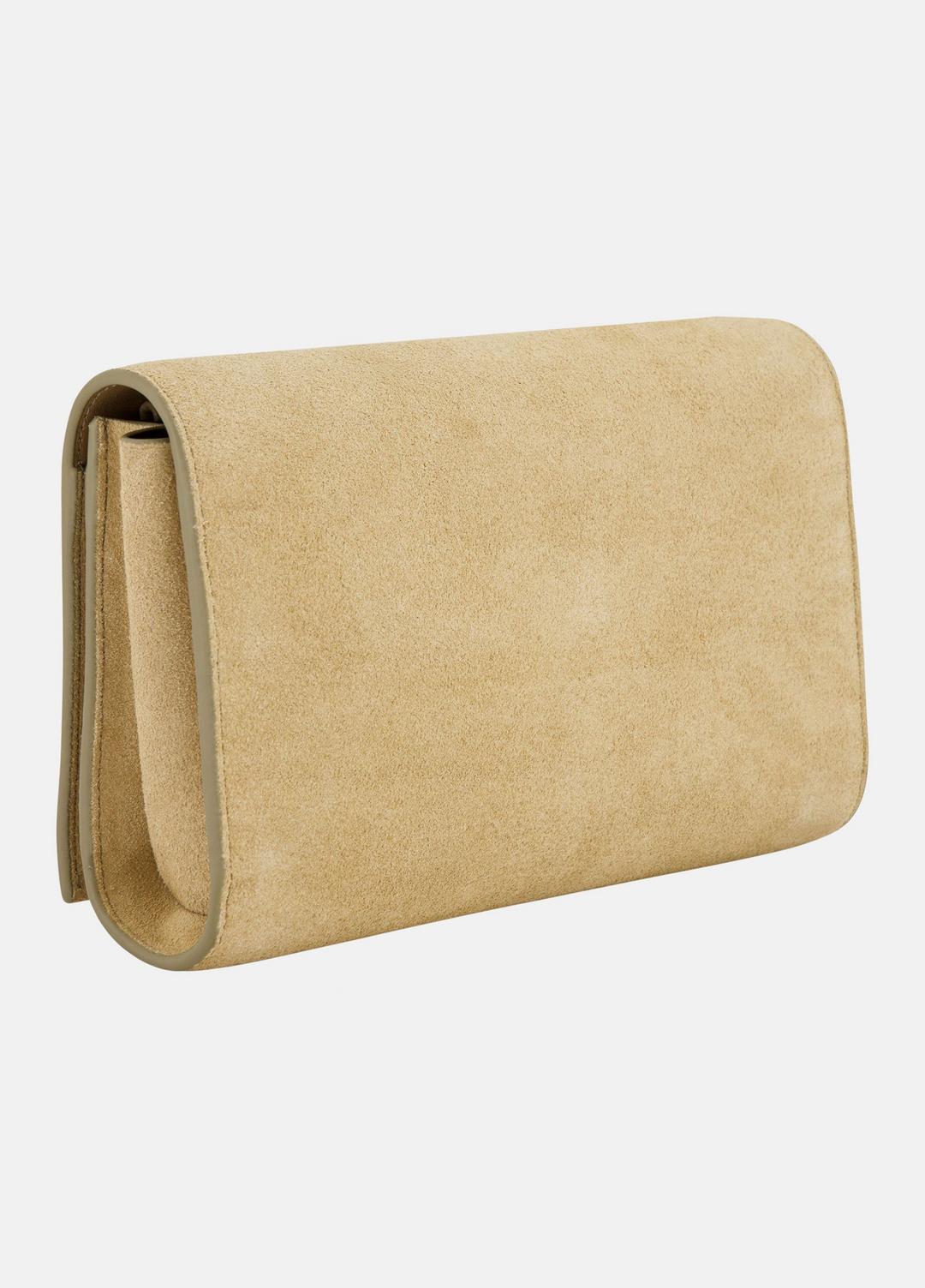 Suede Crossbody Wallet in Leather & Suede