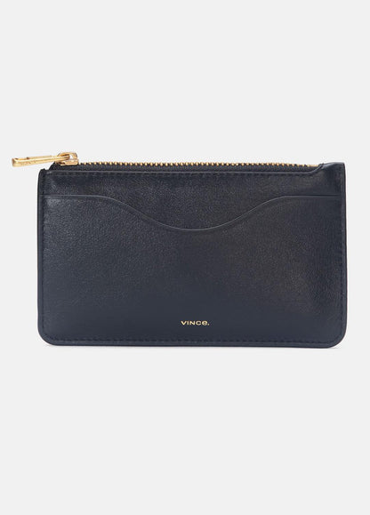 Leather Zip-Top Card Case in Handbags