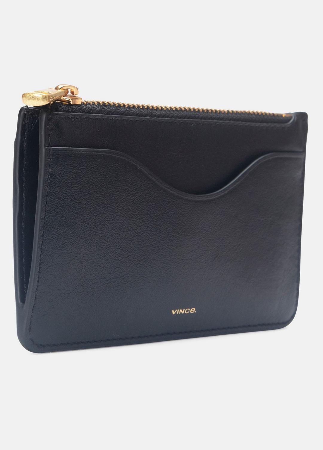 Leather Zip-Top Card Case in Handbags