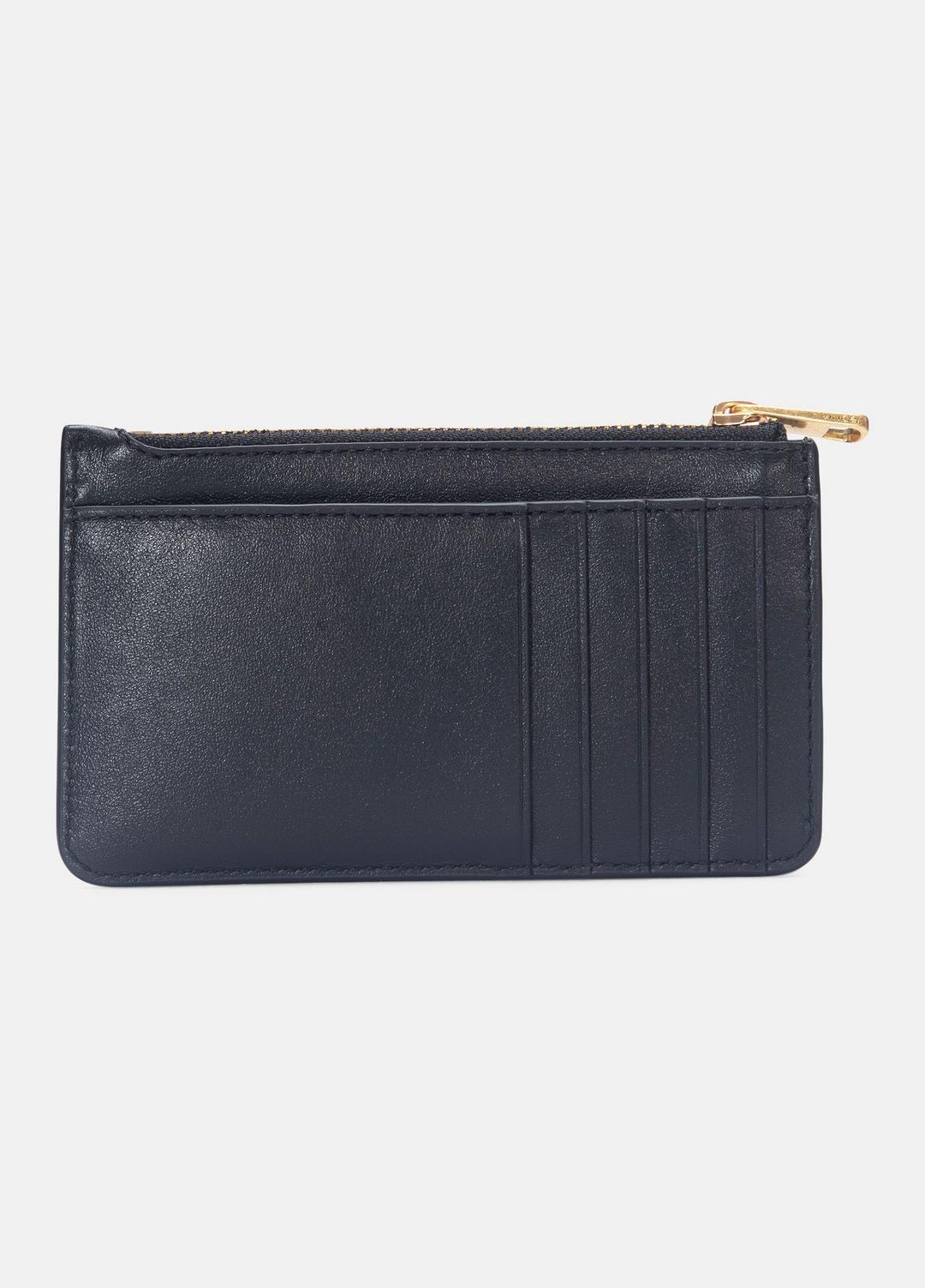 Leather Zip-Top Card Case in Handbags