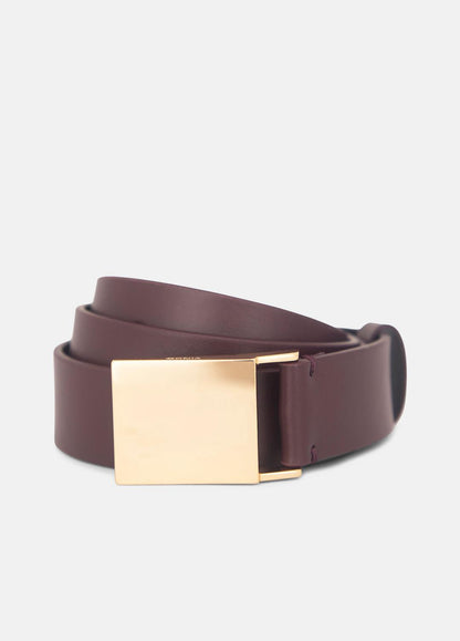 Women's 30mm Plaque Leather Belt in Belts