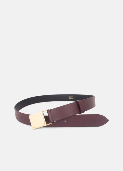 Women's 30mm Plaque Leather Belt in Belts