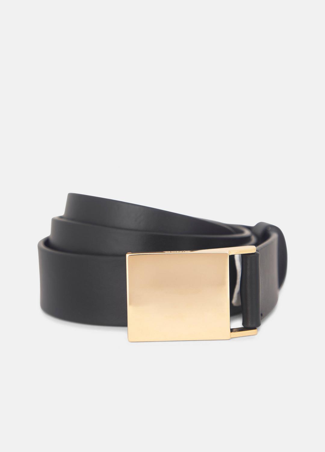 Women's 30mm Plaque Leather Belt in Belts