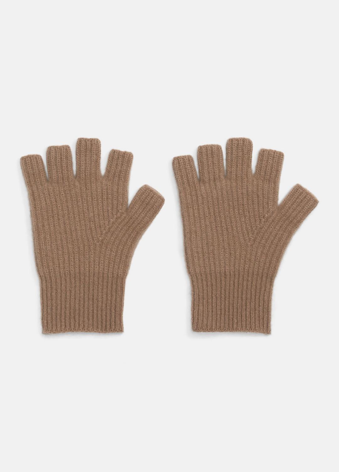 Plush Cashmere Rib-Knit Fingerless Glove in Gloves