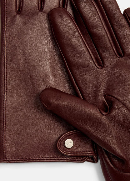 Cashmere-Lined Leather Snap Glove in Gloves