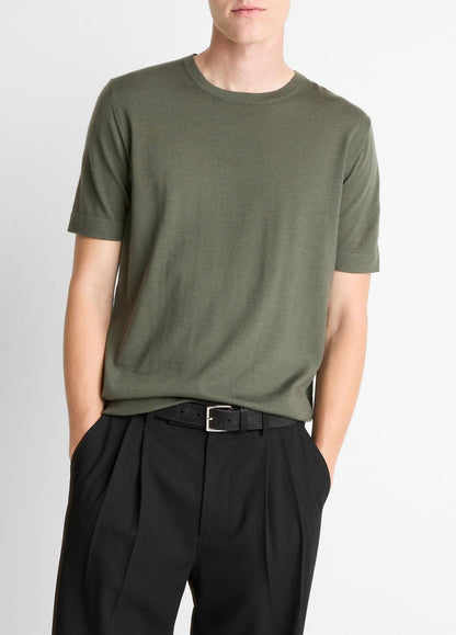 Featherweight Merino Wool-Cashmere Short-Sleeve Sweater in Short Sleeve