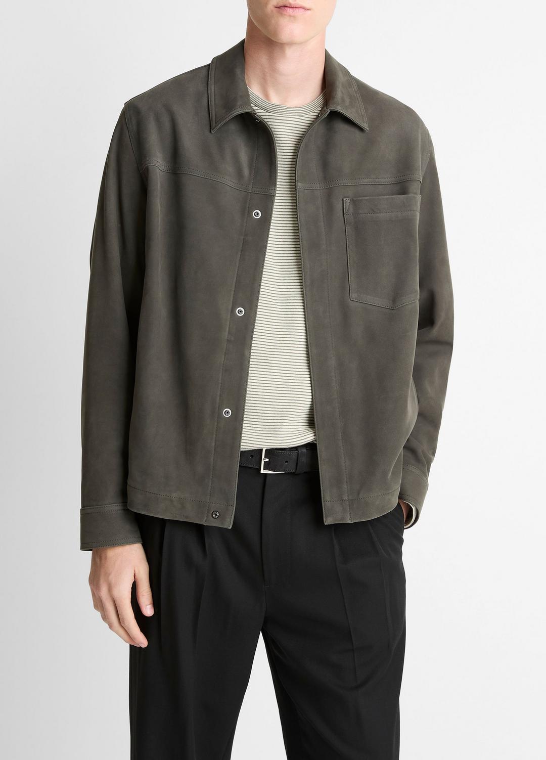 Nubuck Leather Trucker Jacket in Leather Jackets