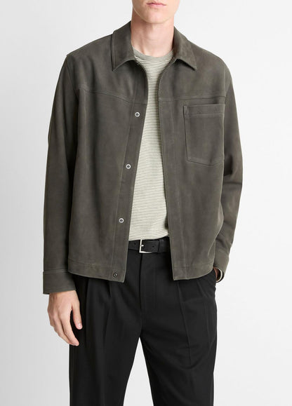 Nubuck Leather Trucker Jacket in Leather Jackets