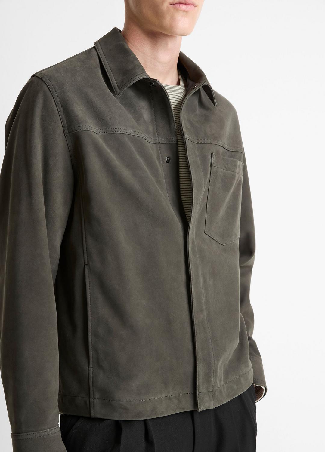 Nubuck Leather Trucker Jacket in Leather Jackets
