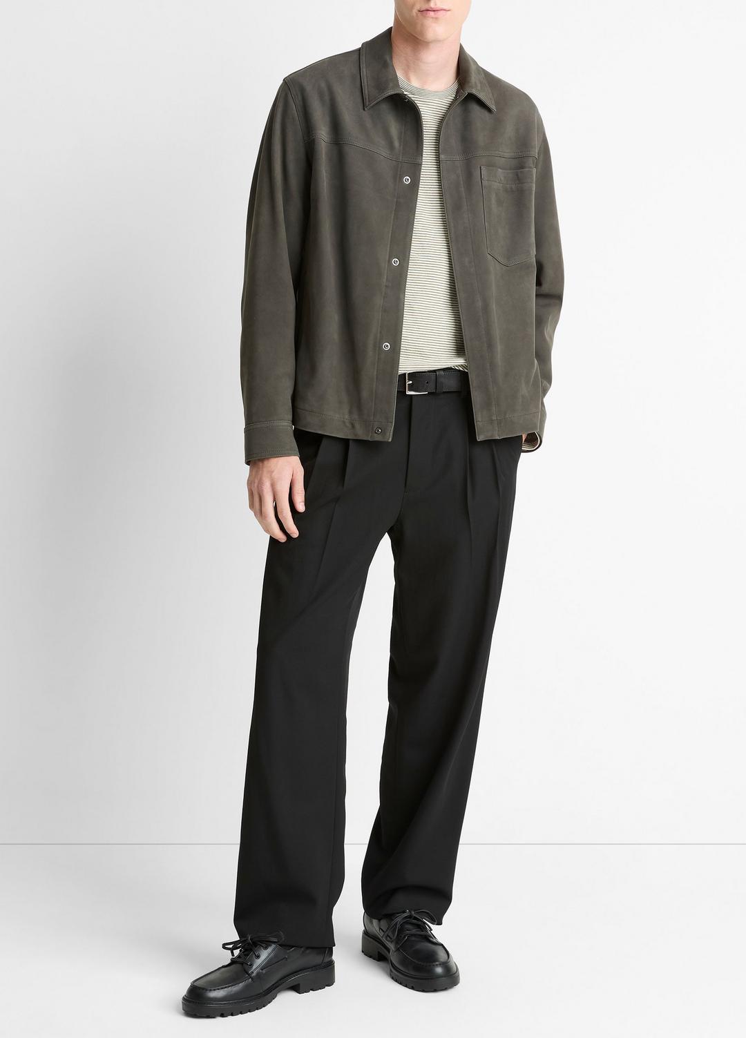 Nubuck Leather Trucker Jacket in Leather Jackets