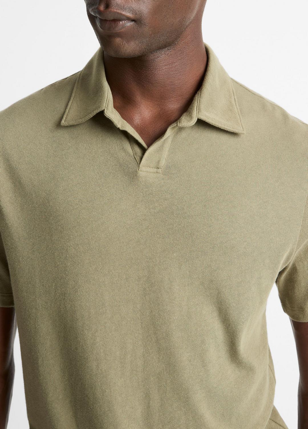 Cotton Johnny-Collar Polo Shirt in Henleys & Polos