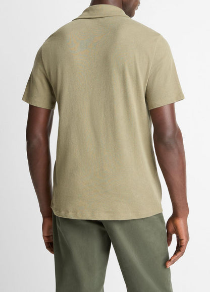 Cotton Johnny-Collar Polo Shirt in Henleys & Polos