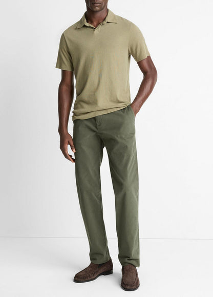 Cotton Johnny-Collar Polo Shirt in Henleys & Polos