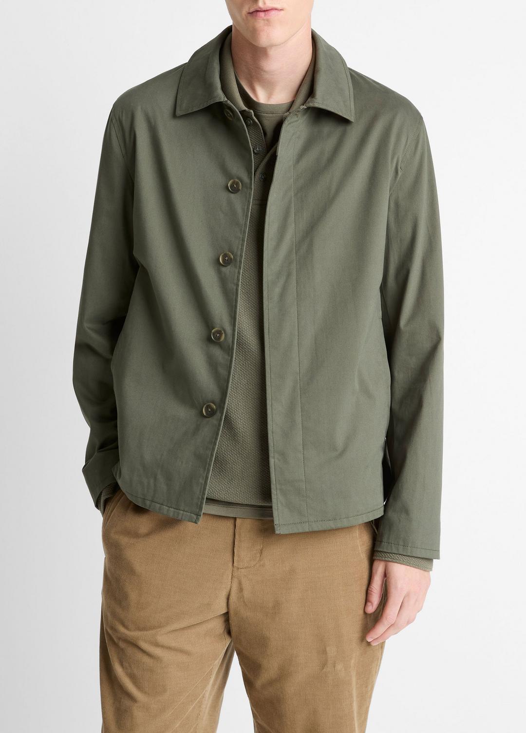 Italian Peached Stretch-Cotton Jacket in Jackets