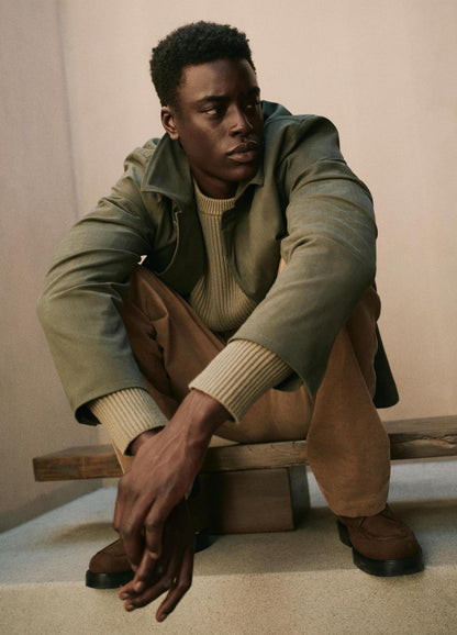 Italian Peached Stretch-Cotton Jacket in Jackets