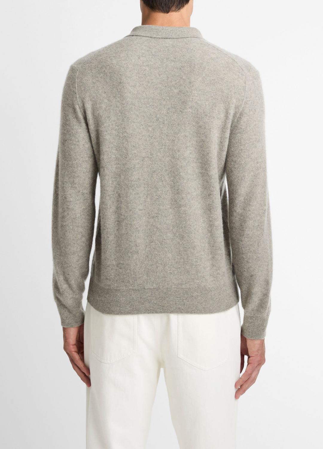 Plush Cashmere Johnny-Collar Polo in Cashmere