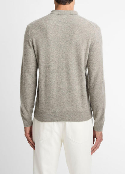 Plush Cashmere Johnny-Collar Polo in Cashmere