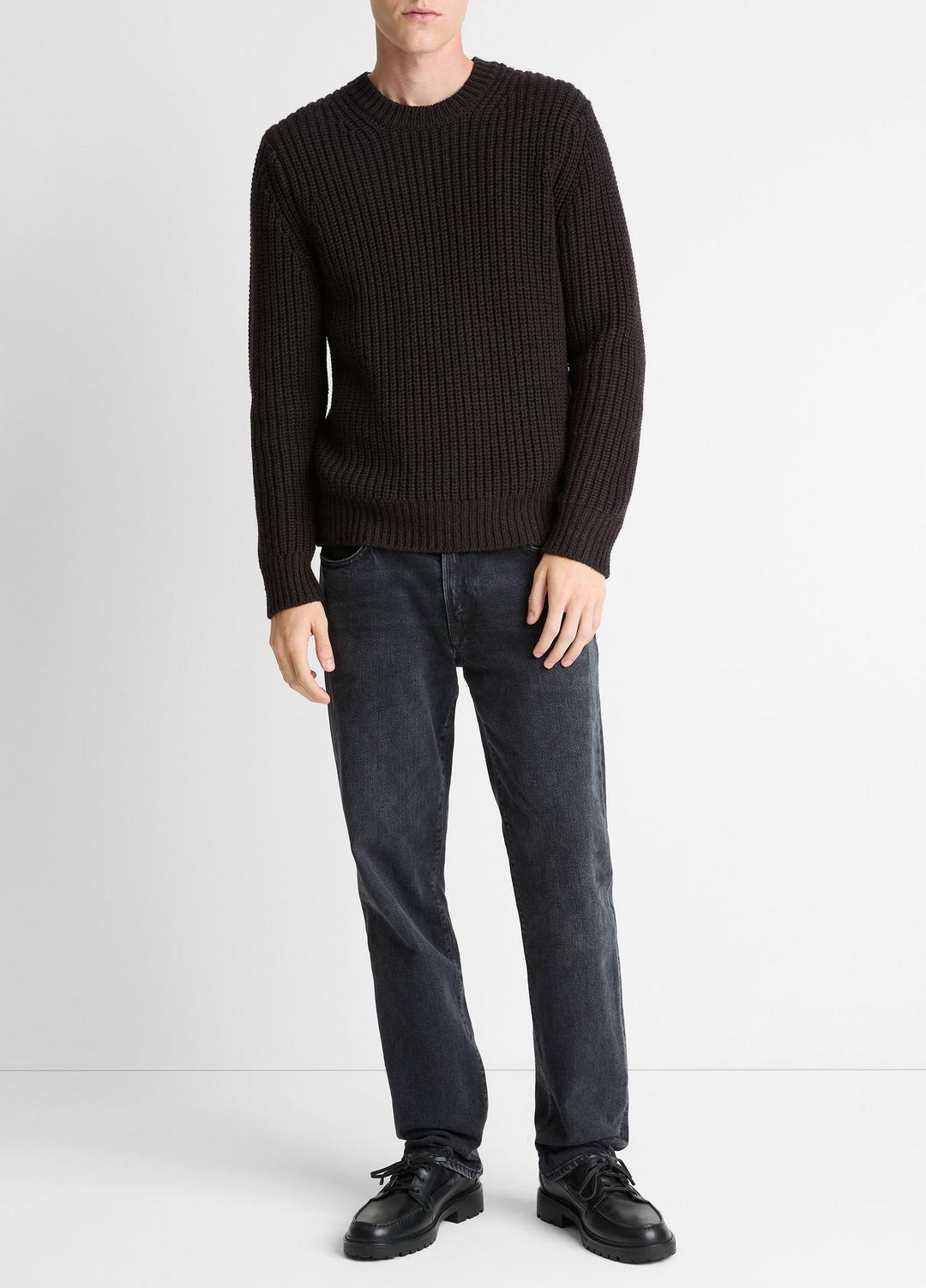 Utility Shaker Merino Wool Sweater in Crew Neck
