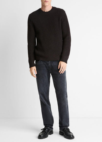 Utility Shaker Merino Wool Sweater in Crew Neck