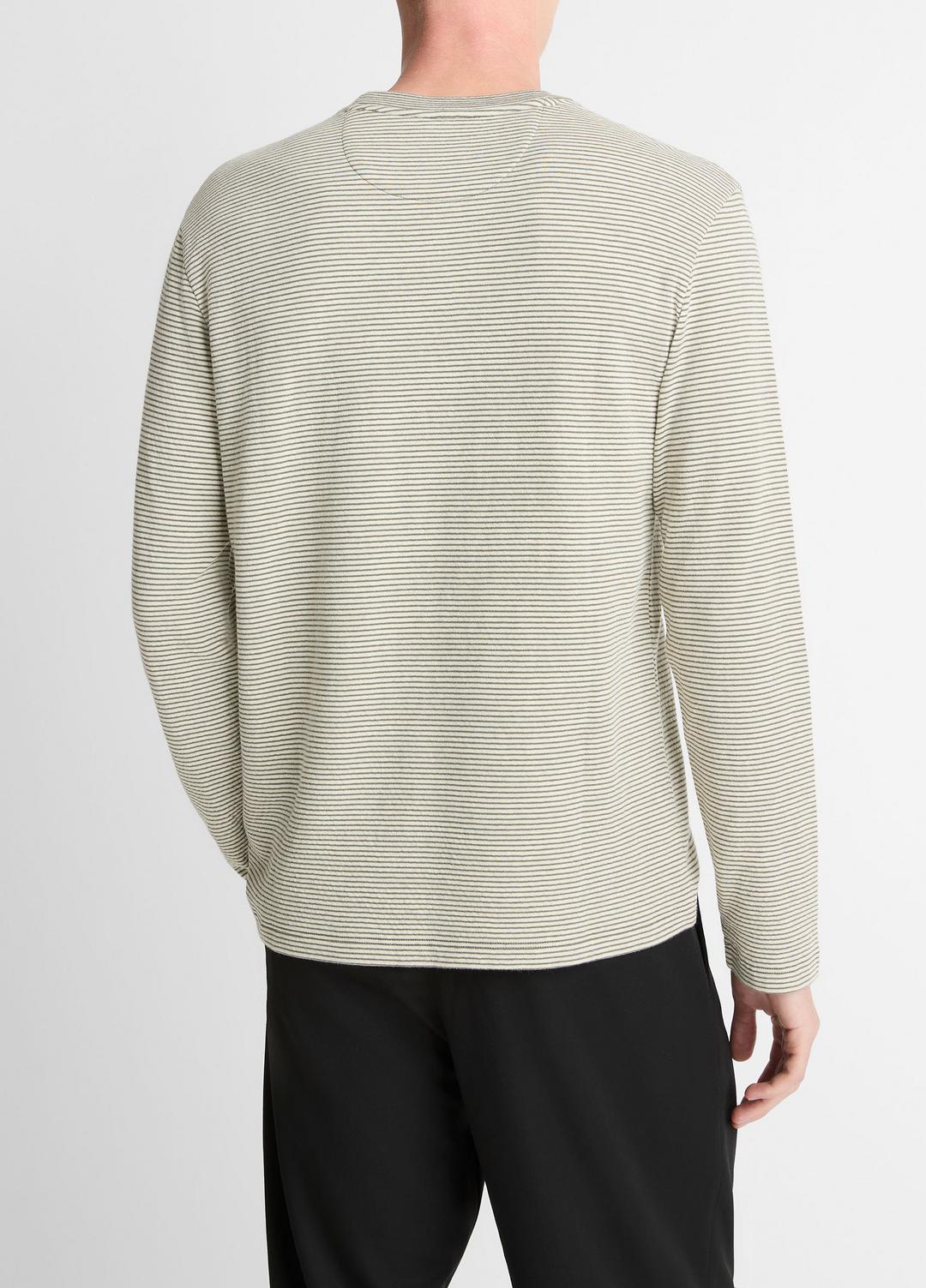 Striped Double-Knit Pima Cotton Long-Sleeve T-Shirt in Long Sleeve