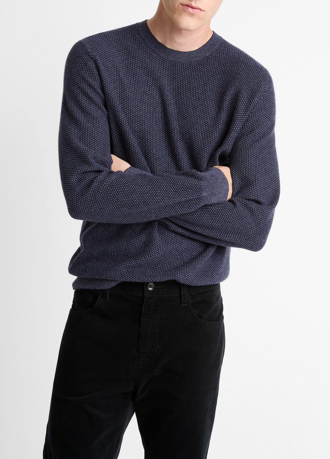 Geo-Jacquard Wool-Blend Crew Neck Sweater in Crew Neck