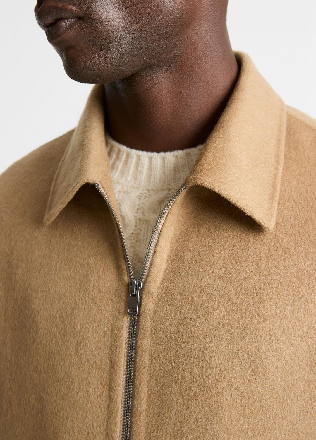 Splittable Wool-Blend Zip-Front Jacket in Jackets