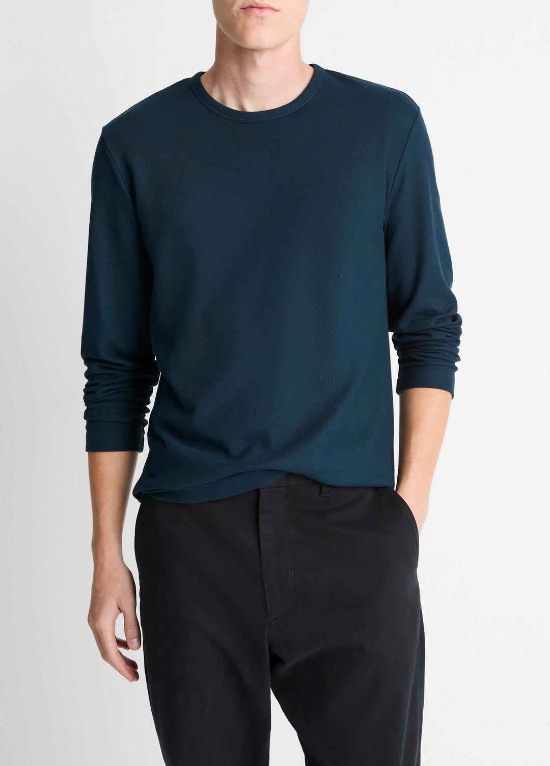 Pima Cotton Piqué Long-Sleeve T-Shirt in Long Sleeve