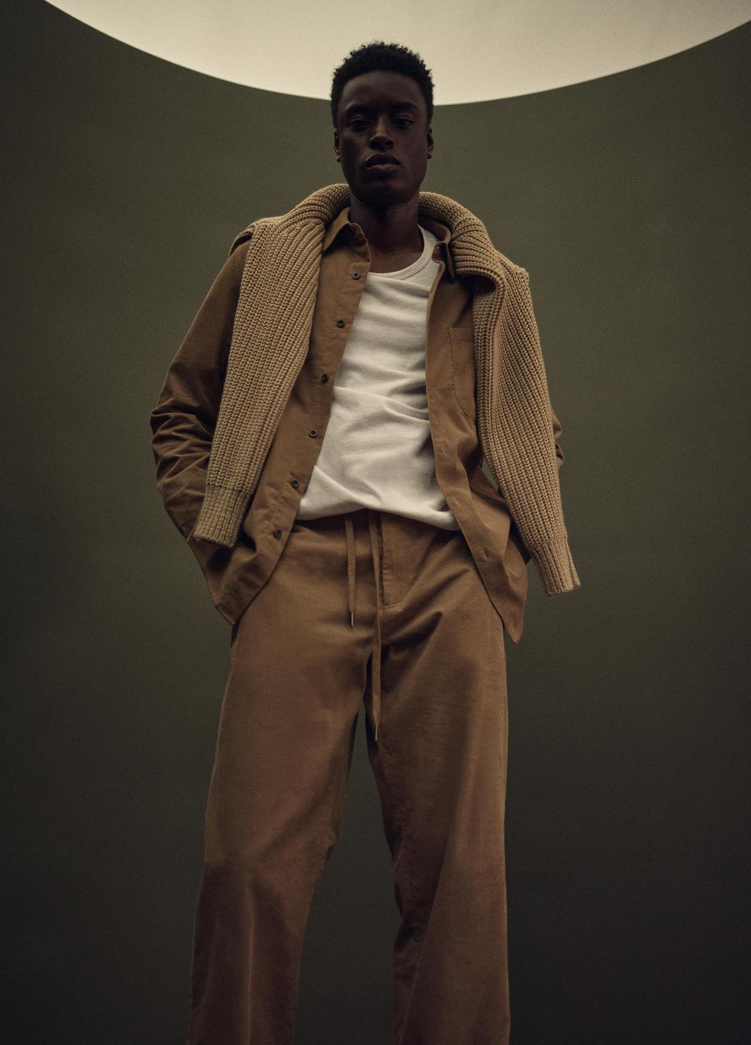 Louie Relaxed Cotton Corduroy Elastic-Waist Pant in Trousers