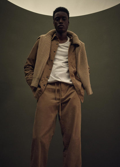 Louie Relaxed Cotton Corduroy Elastic-Waist Pant in Trousers