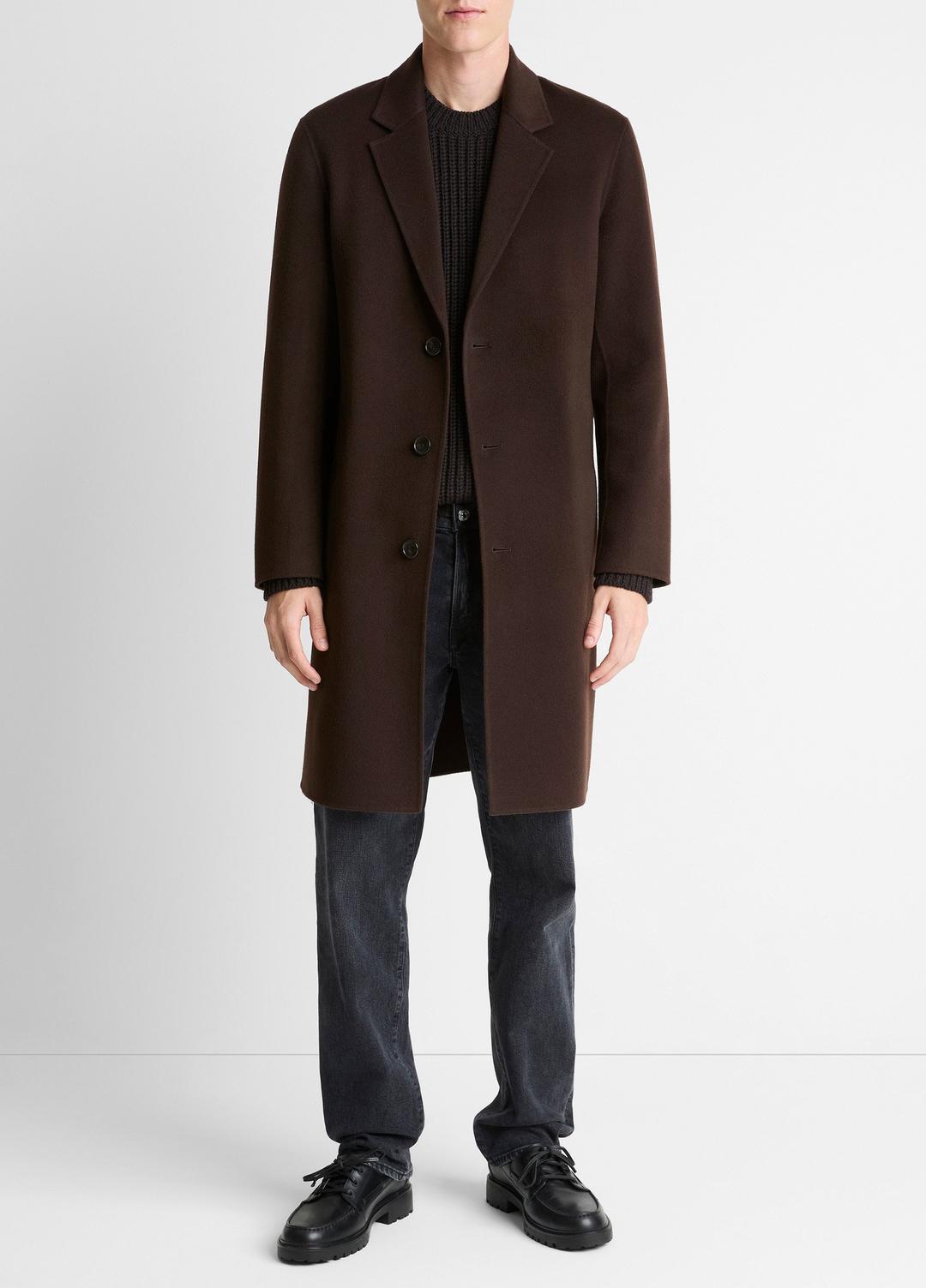 Splittable Wool-Cashmere Single-Breasted Topcoat in Coats