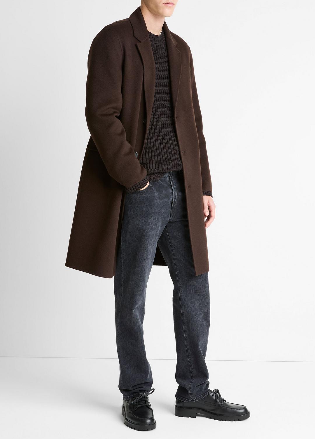 Splittable Wool-Cashmere Single-Breasted Topcoat in Coats