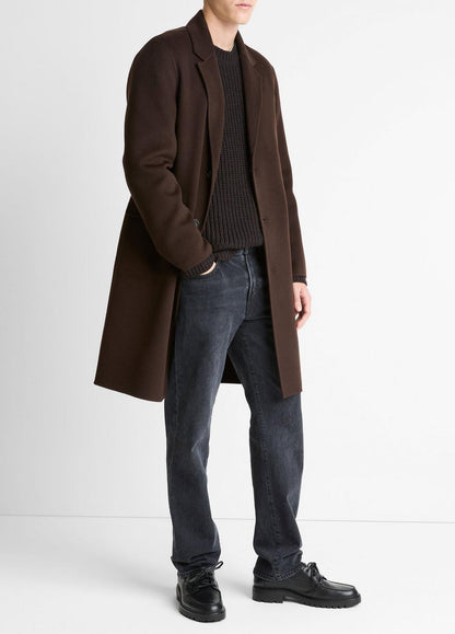 Splittable Wool-Cashmere Single-Breasted Topcoat in Coats