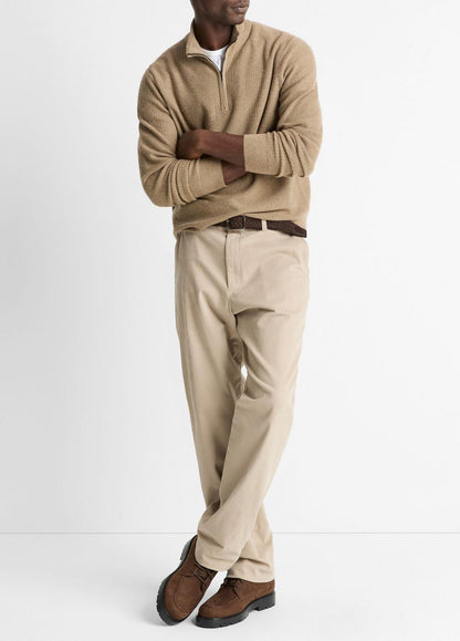 Geo-Jacquard Wool-Blend Quarter-Zip Sweater in Crew Neck