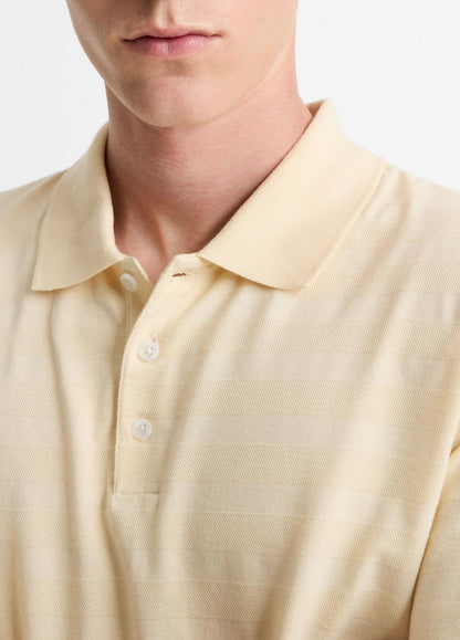 Jacquard-Stripe Cotton Long-Sleeve Polo Shirt in Long Sleeve