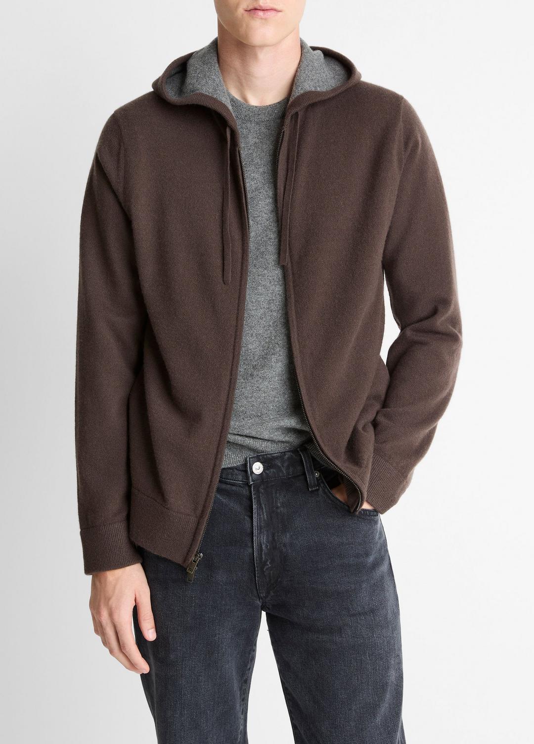 Cashmere Zip-Front Hoodie in Sweatshirts & Hoodies