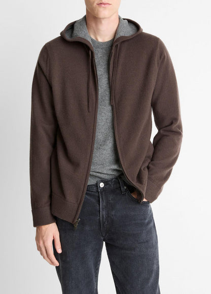 Cashmere Zip-Front Hoodie in Sweatshirts & Hoodies