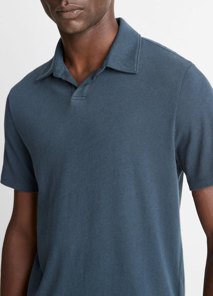 Cotton Johnny-Collar Polo Shirt in Henleys & Polos
