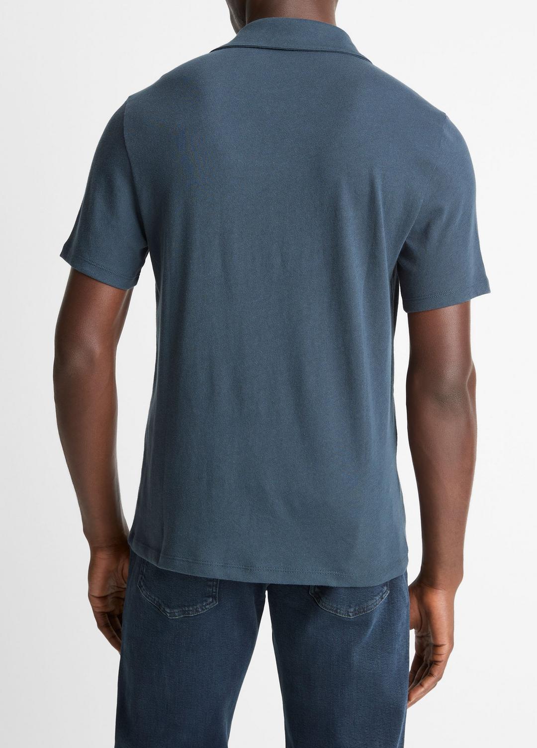Cotton Johnny-Collar Polo Shirt in Henleys & Polos