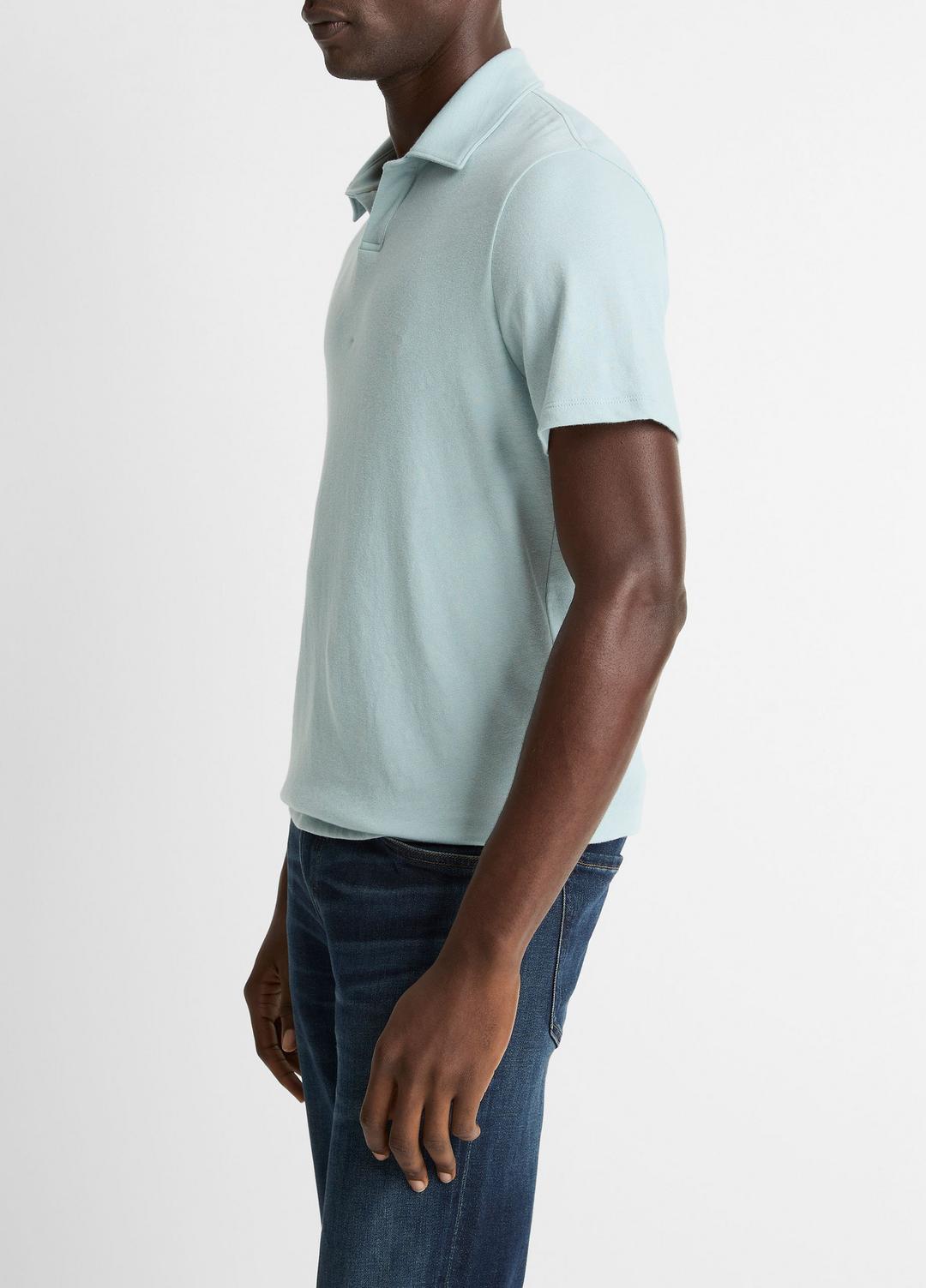 Cotton Johnny-Collar Polo Shirt in Henleys & Polos