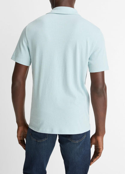 Cotton Johnny-Collar Polo Shirt in Henleys & Polos