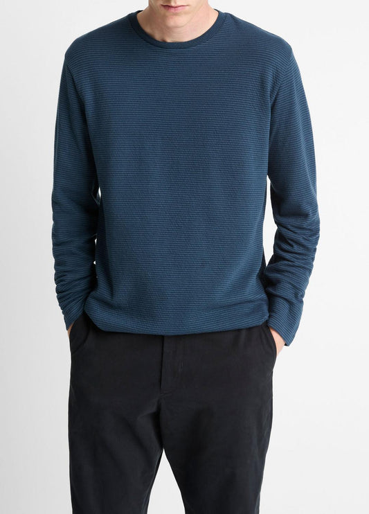 Striped Double-Knit Pima Cotton Long-Sleeve T-Shirt in Long Sleeve