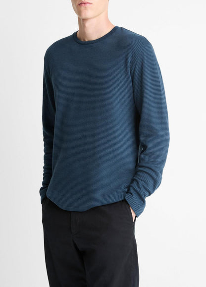 Striped Double-Knit Pima Cotton Long-Sleeve T-Shirt in Long Sleeve