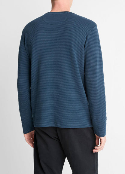 Striped Double-Knit Pima Cotton Long-Sleeve T-Shirt in Long Sleeve