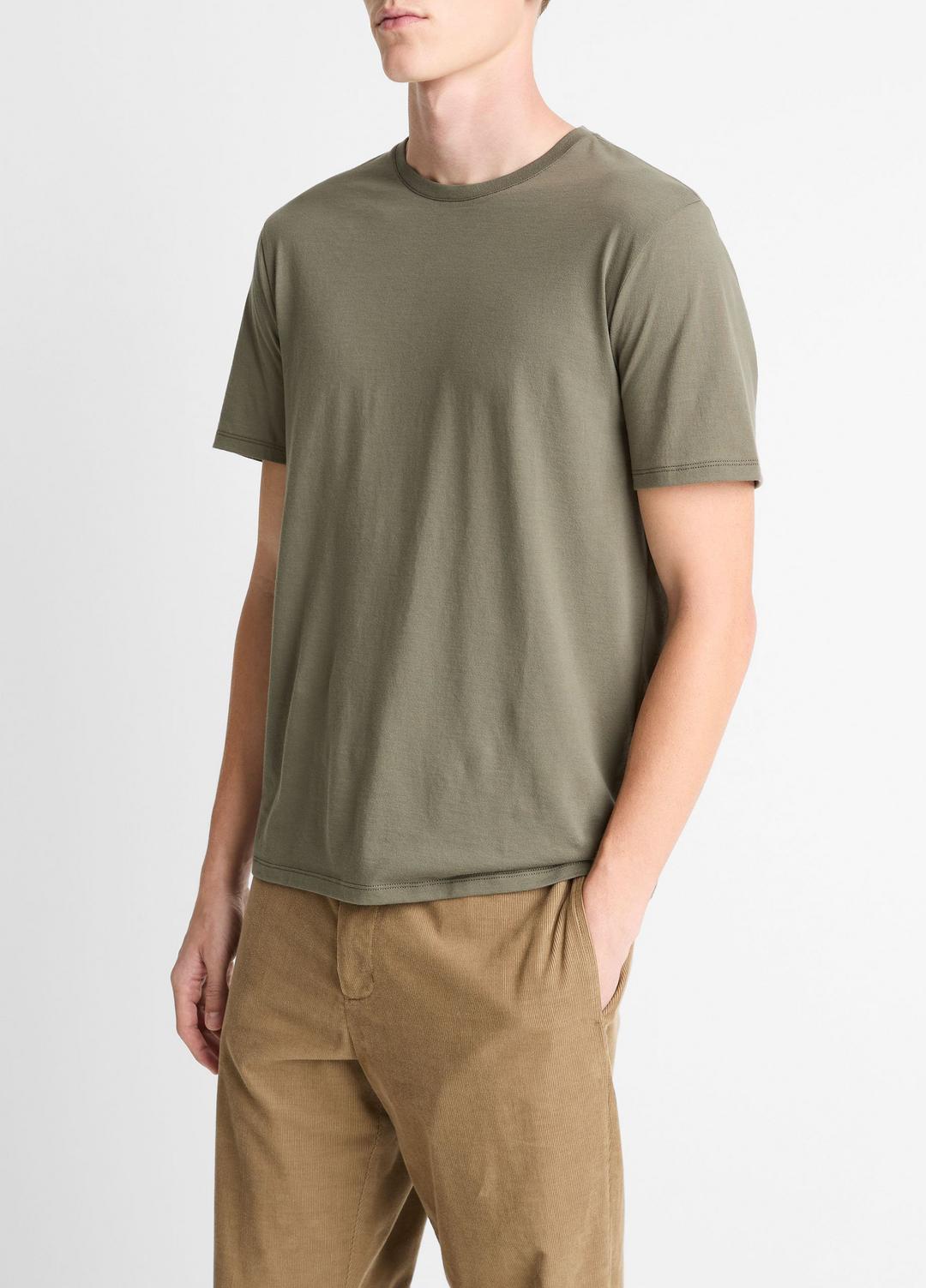 Pima Cotton Crew Neck T-Shirt in Short Sleeve