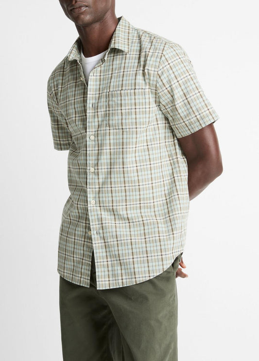 Polson Plaid Cotton Short-Sleeve Button-Front Shirt in Short Sleeve