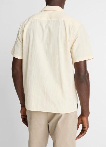 Union Stripe Cotton Short-Sleeve Loop-Collar Shirt in Short Sleeve