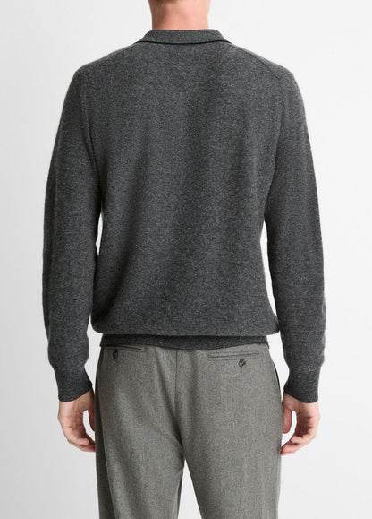 Feed Stripe Plush Cashmere Johnny-Collar Sweater in Cashmere