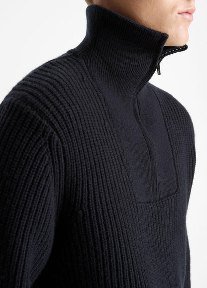 Heirloom Shaker Wool-Cashmere Quarter-Zip Sweater in Quarter Zip
