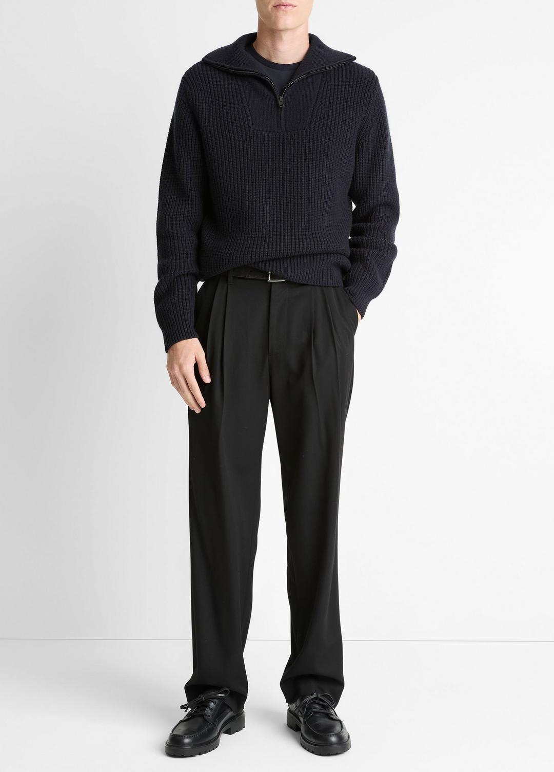 Heirloom Shaker Wool-Cashmere Quarter-Zip Sweater in Quarter Zip