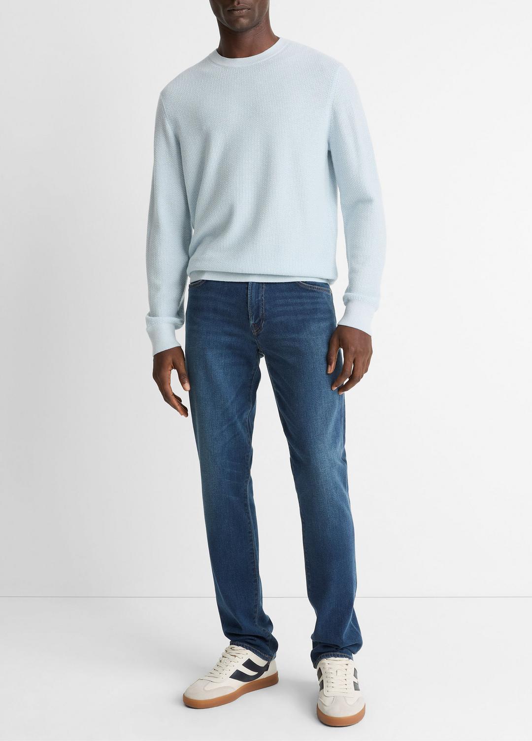 Geo-Jacquard Wool-Blend Crew Neck Sweater in Crew Neck